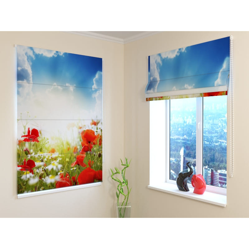 92,99 €Store bateau - camomille et coquelicots - IGNIFUGE