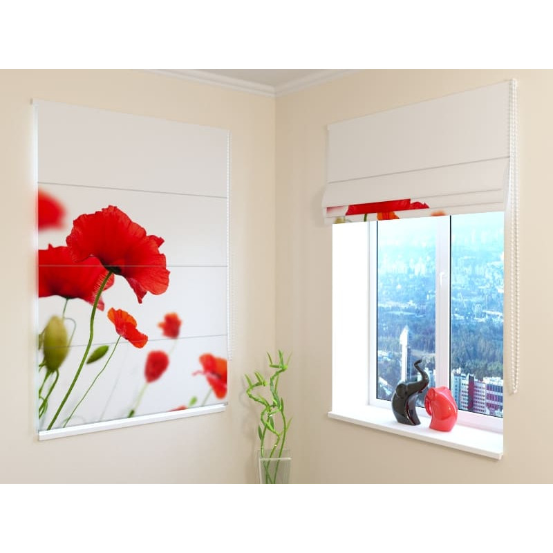 92,99 € Roman blind - with red poppies - FIREPROOF