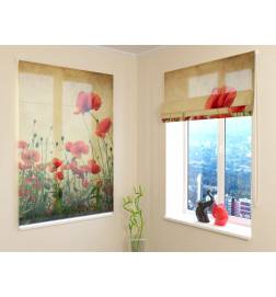 Roman blind - with a meadow of poppies
