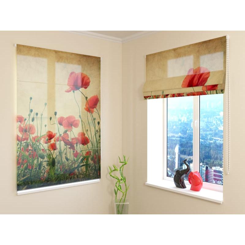 68,00 € Roman blind - with a meadow of poppies