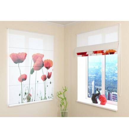 Roman blind - bouquet of poppies - FURNISH HOME