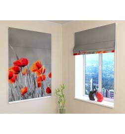 Roman blind - with the night of poppies - FIREPROOF