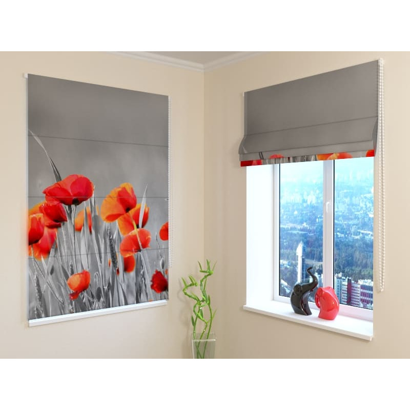 92,99 € Roman blind - with the night of poppies - FIREPROOF