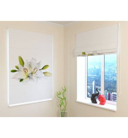 Roman blind - with lilies - FIREPROOF