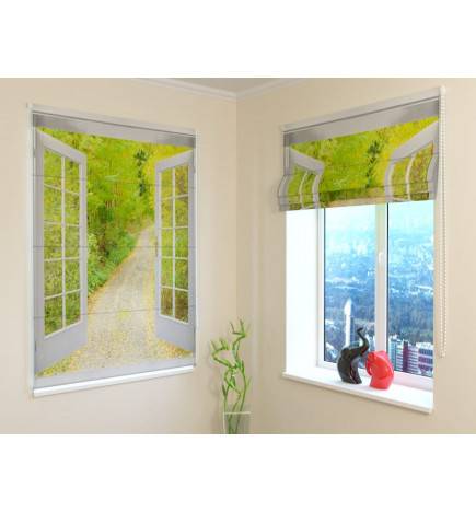 Roman blind - with the window on the forest - FIREPROOF