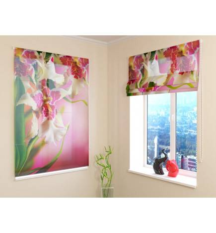 Roman blind - with elegant orchids