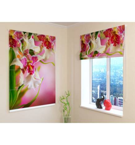 Package curtain - with elegant orchids - fireproof