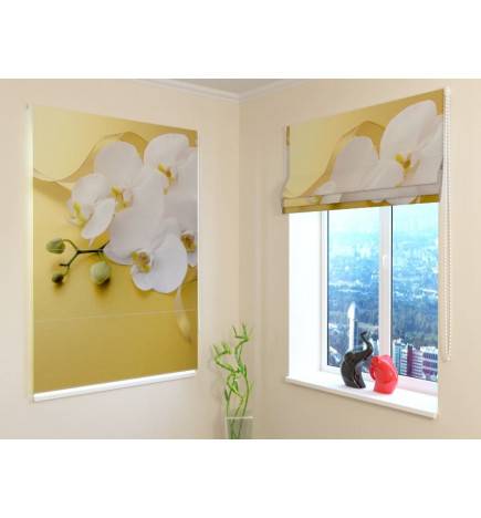 Roman blind - with golden orchids - OSCURANTE
