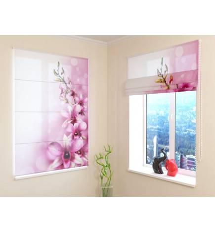 Cortina romana - com orquídeas cor de rosa - ARREDALACASA