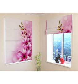 Cortina romana - com orquídeas rosa - FIREPROOF