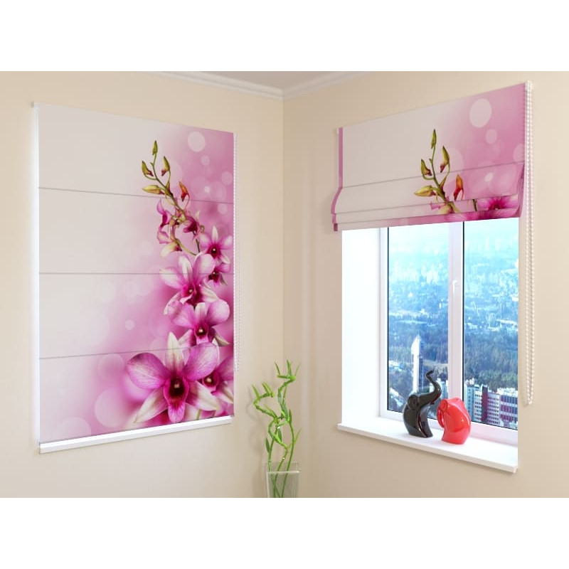 68,50 € Roman blind - with pink orchids - OSCURANTE