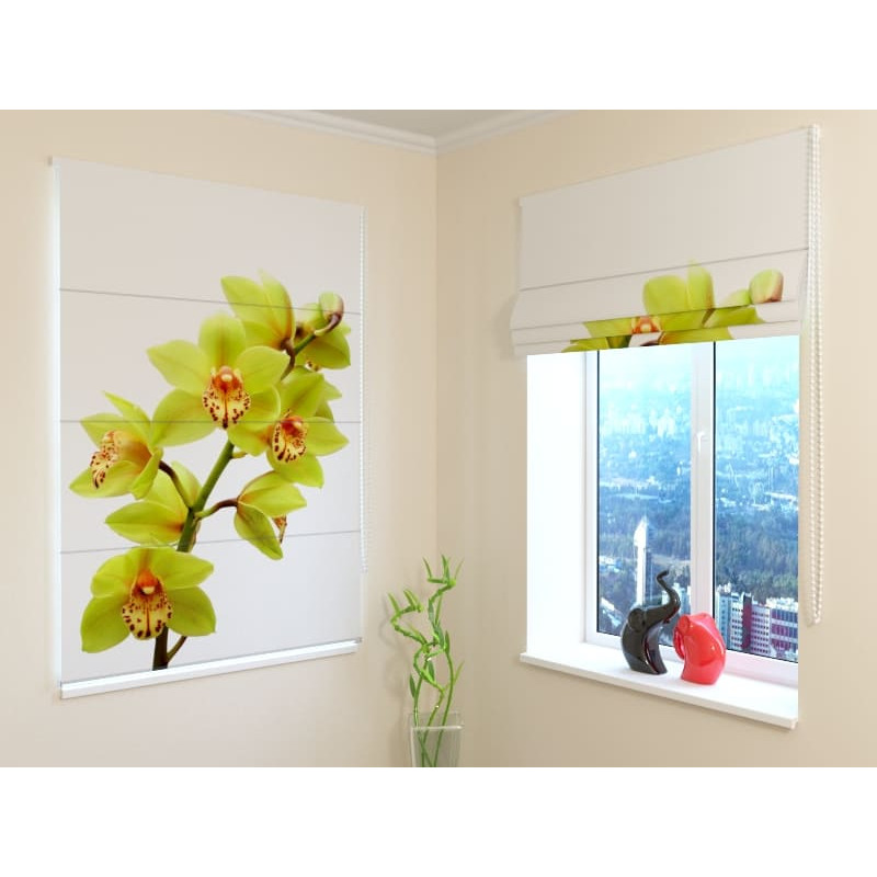 92,99 € Roman blind - with a branch of orchids - FIREPROOF