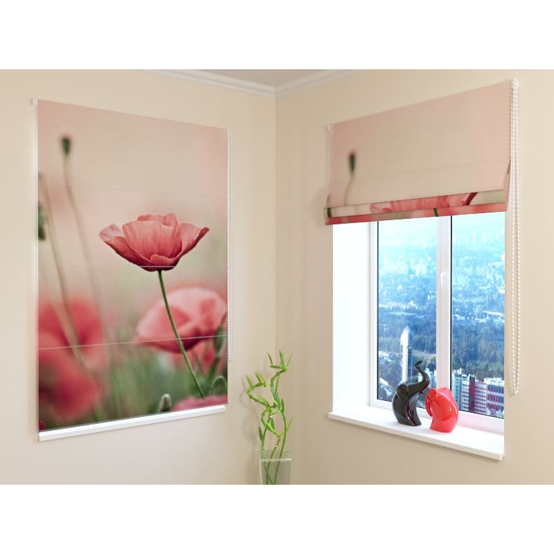 92,99 €Store bateau - coquelicots roses - COUPE FEU