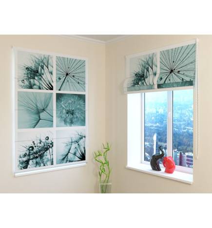 Roman blind - collage of wild flowers - BLACKOUT