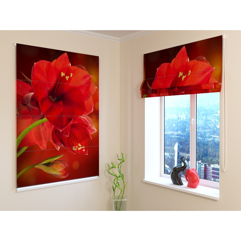 92,99 € Roman blind - with hibiscus flowers - FIREPROOF