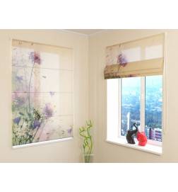 Roman blind - with pink wildflowers