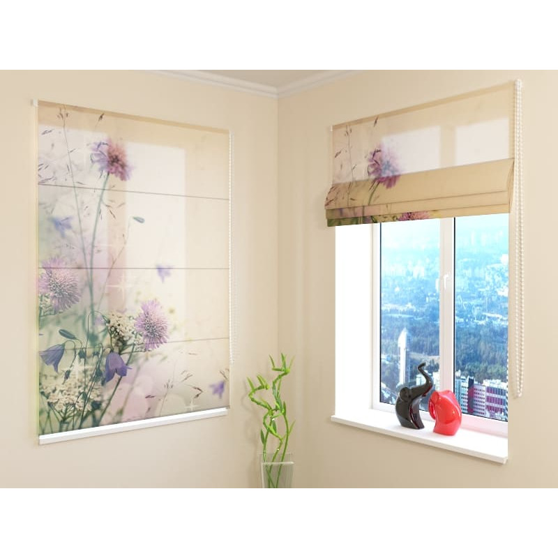 68,00 € Roman blind - with pink wildflowers