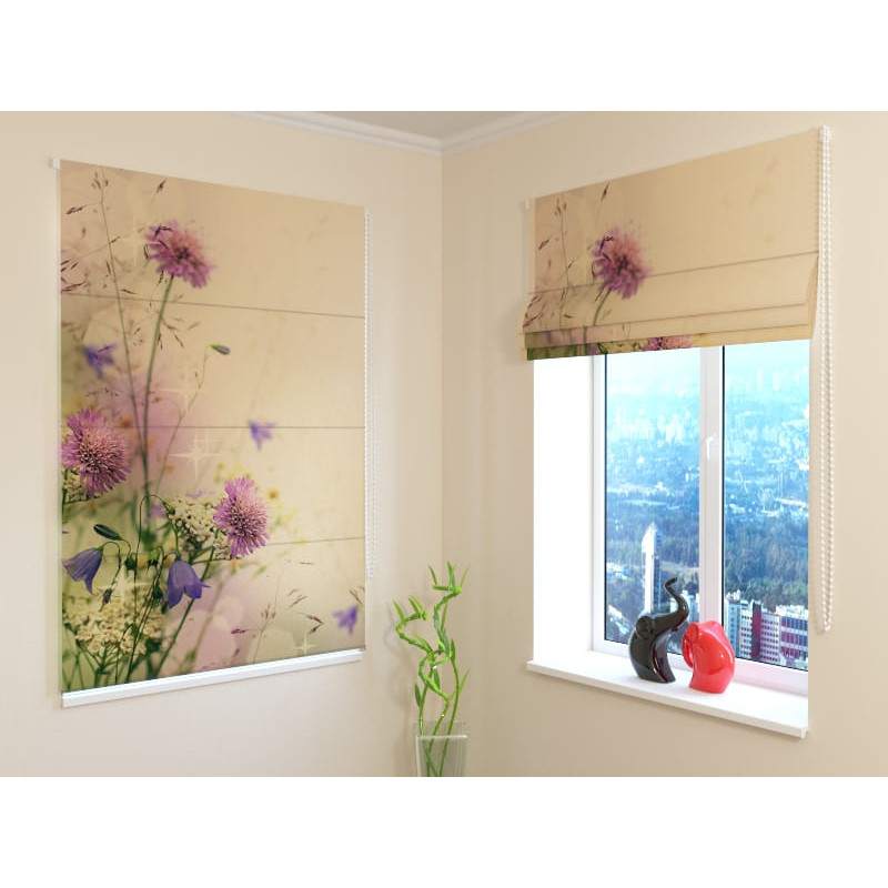 68,50 € Roman blind - with wild pink flowers - BLACKOUT