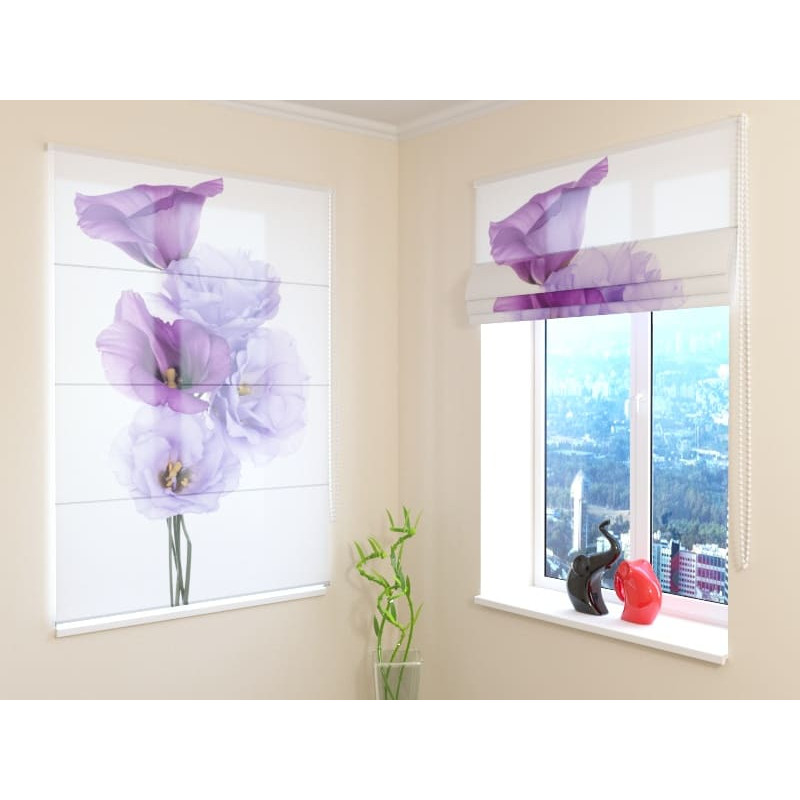68,00 € Roman blind - with a bouquet of purple flowers