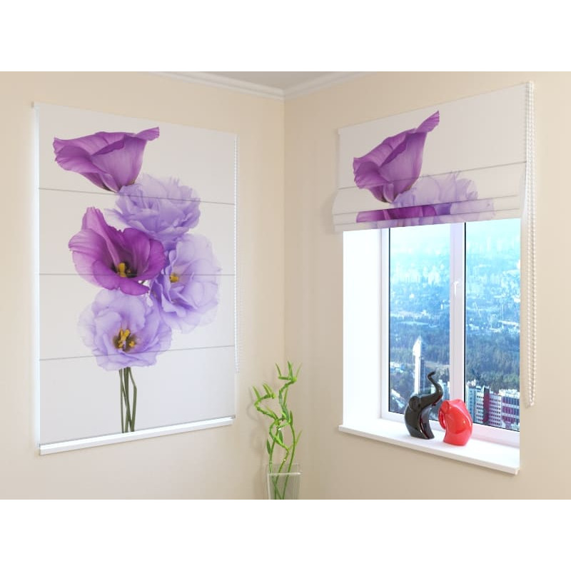 92,99 € Roman blind - with a bouquet of purple flowers - FIREPROOF