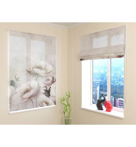 68,00 € Roman blind - with a wall and flowers