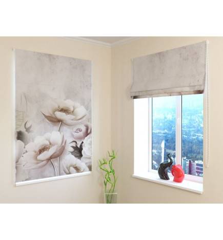 92,99 € Roman blind - with a wall and flowers - FIREPROOF
