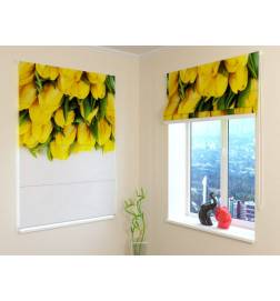 Roman blind - floral and yellow - FIREPROOF