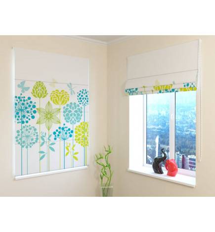 Roman blind - naive and floral - FIREPROOF