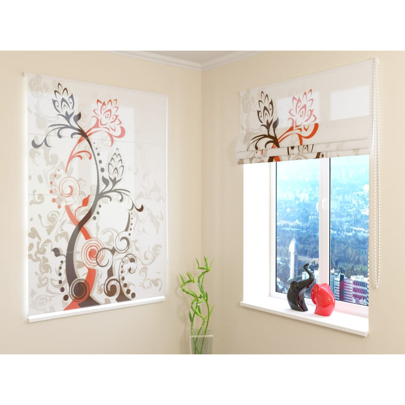 68,00 € Roman blind - floral and two-tone - ARREDALACASA