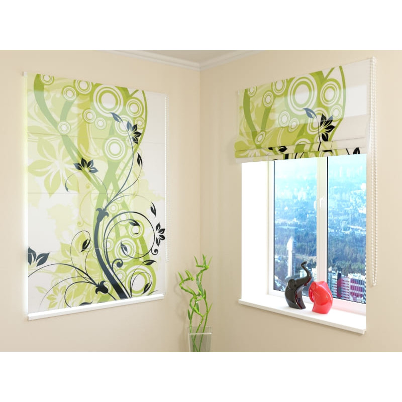 68,00 € Persiana romana - floral y verde - ARREDALACASA