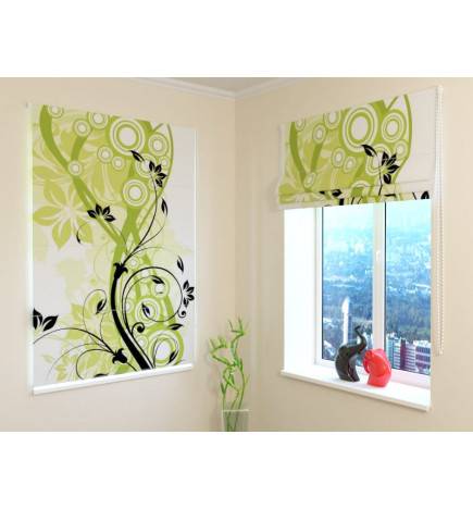 Roman blind - floral and green - OSCURANTE