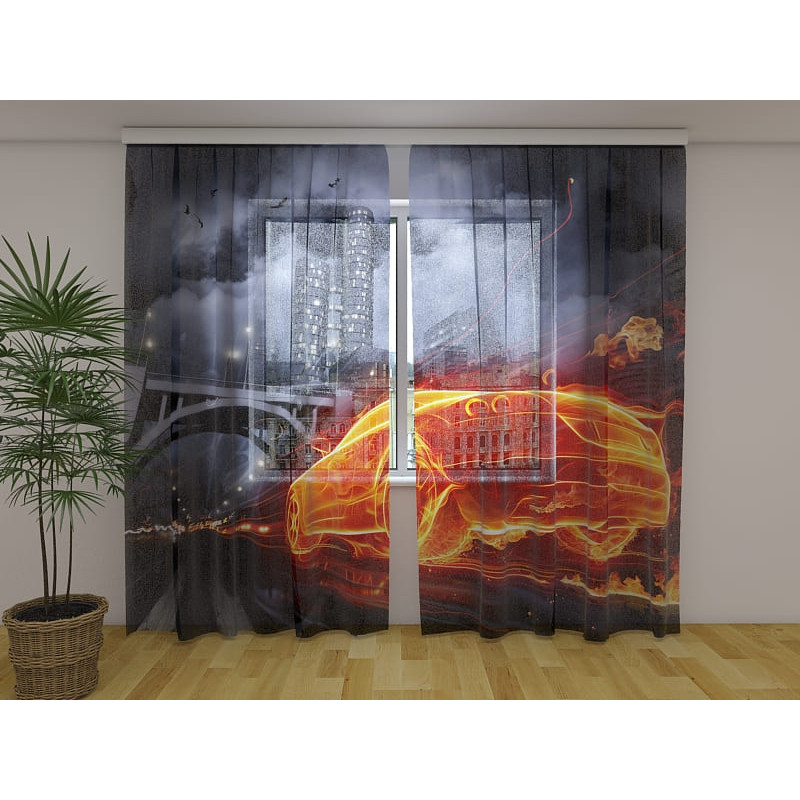 1,00 € Custom curtain - with a fluorescent machine