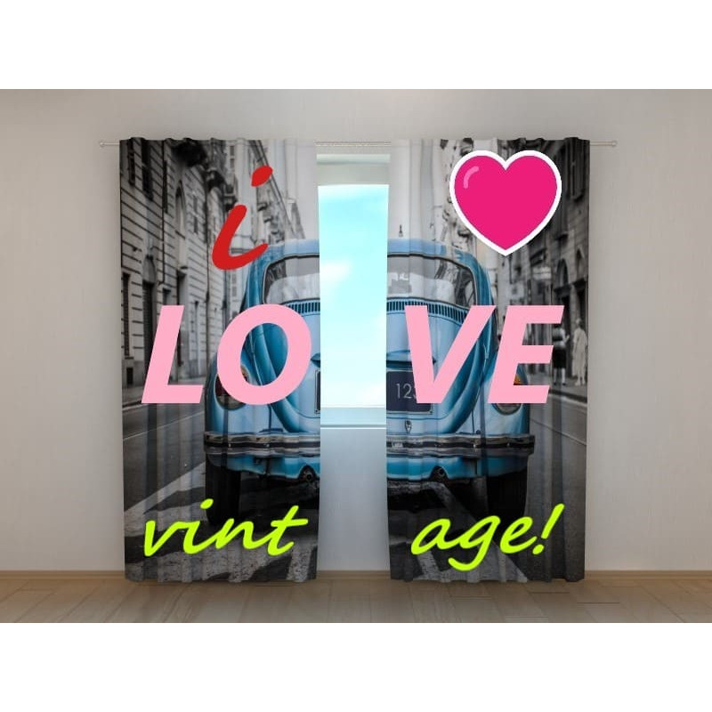 1,00 € Aangepaste tent - met een vintage en blauwe auto