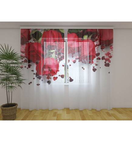 Custom curtain - with hearts and roses