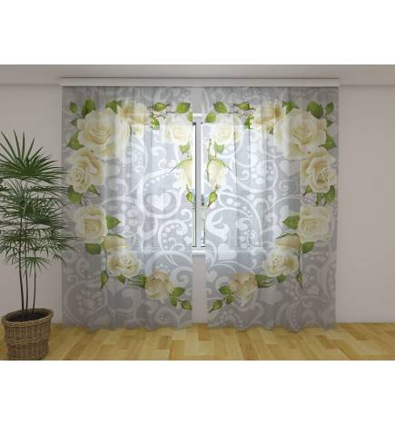 Personalized curtain - with a heart of roses