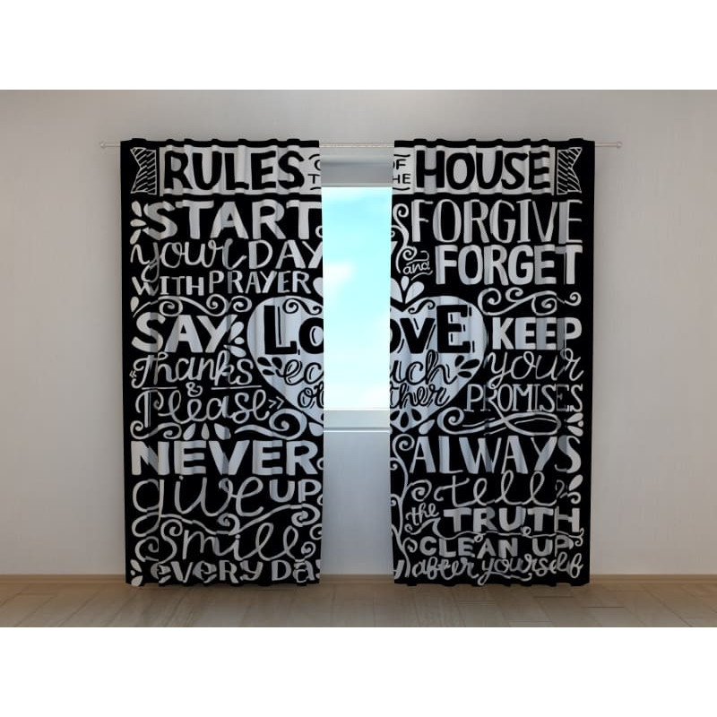 1,00 € Custom curtain - romantic black and white