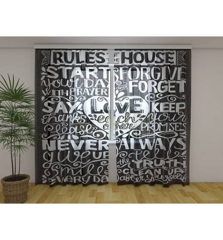 Cortina personalizada - romântica preto e branco