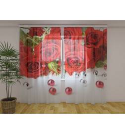 Custom curtain - with roses and beads