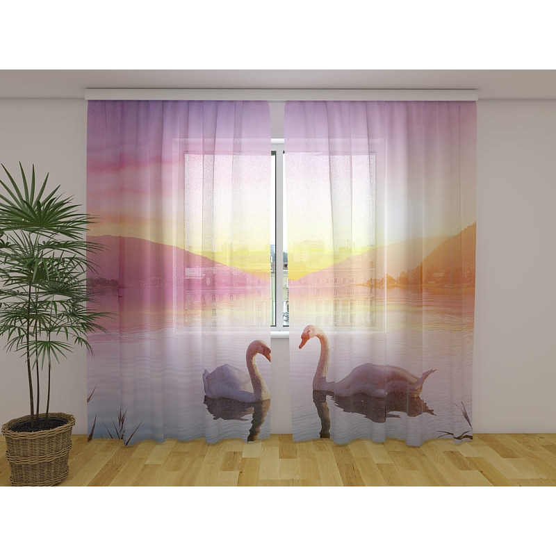 0,00 € Personalized curtain - with two swans in love