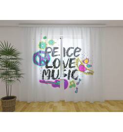 Custom curtain - love and music