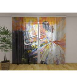 Tenda personalizzata - lei suona il piano e lui la ascolta