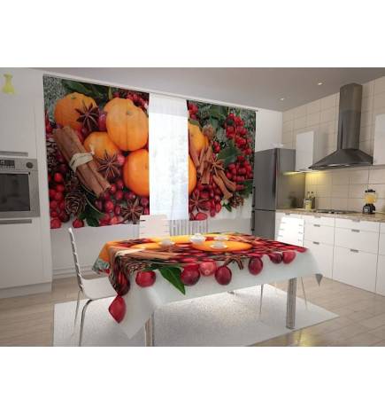 Rideau sur mesure - aux oranges et à la cannelle