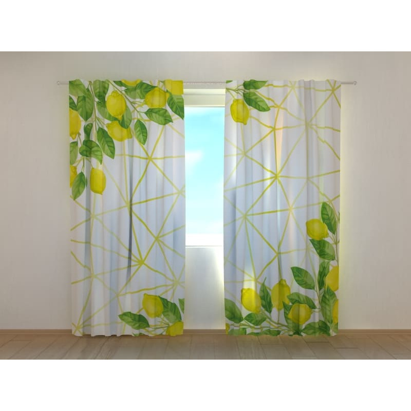 0,00 € Gordijn op maat - met gele citroenen
