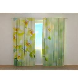 Custom curtain - with lemons and orchids