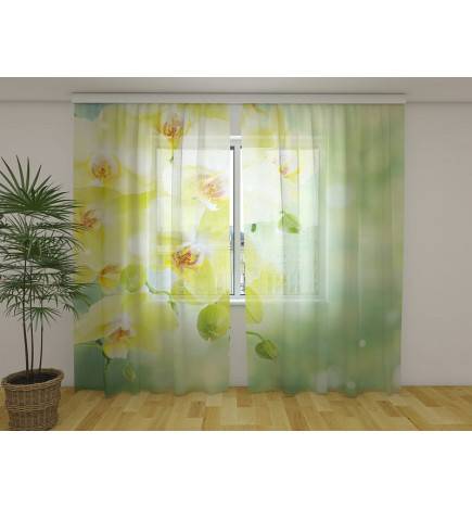 Custom curtain - with lemons and orchids