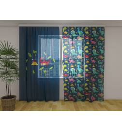 Cortina personalizada - com muitos pequenos dinossauros