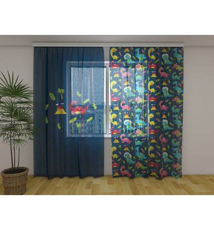 Cortina personalizada - com muitos pequenos dinossauros