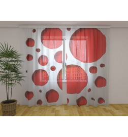 Pasūtījuma telts - ar sarkanām bumbiņām