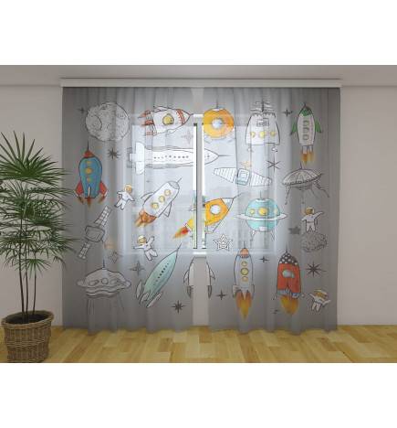 Tenda personalizada - com pequenas naves espaciais