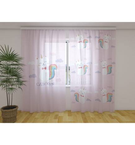 Custom curtain - with a kitten with a croissant